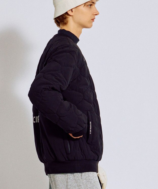 PW CIRCULUS 【撥水加工 / ストレッチ】【MEN】キルティング中綿プルオーバー ゴルフ ブラック系