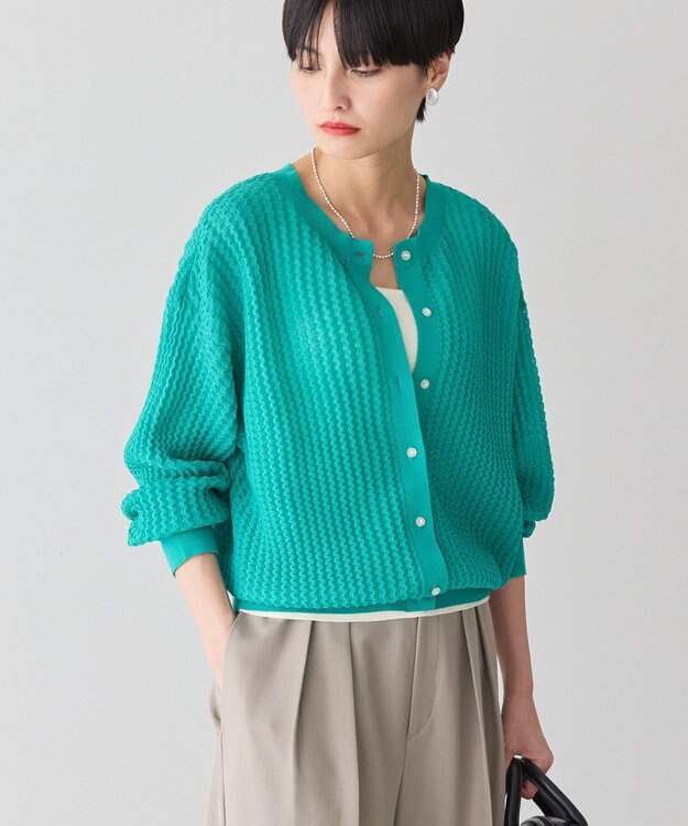 AMERICAN HOLIC 柄編みニットカーディガン Green