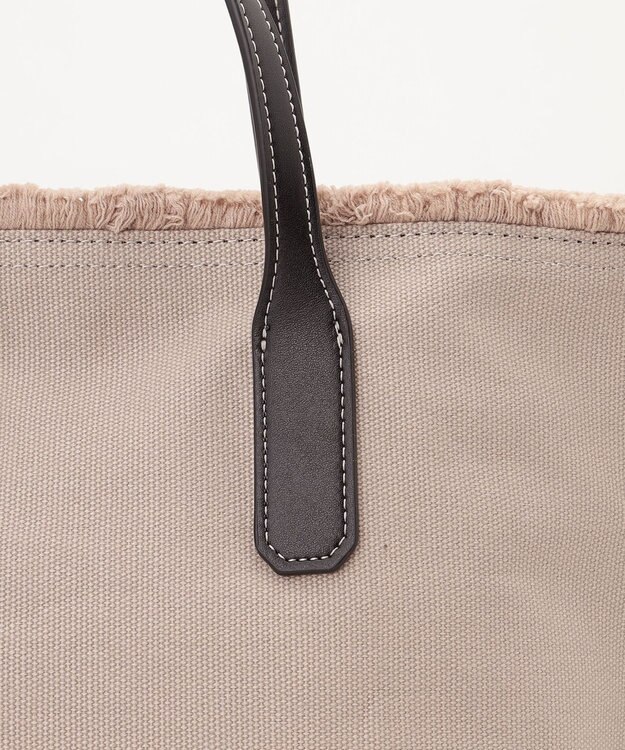 LA BAGAGERIE 【MONICA】A4フリンジキャンバストート グレージュ×ブラック