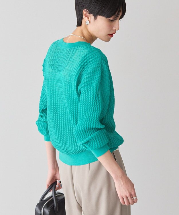 AMERICAN HOLIC 柄編みニットカーディガン Green