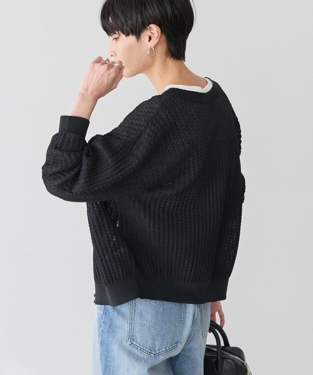 AMERICAN HOLIC 柄編みニットカーディガン Black