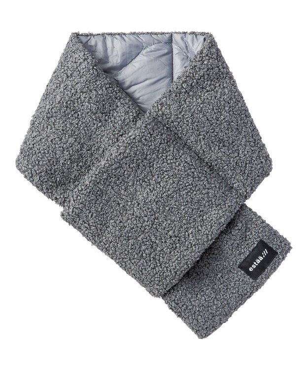 MOONBAT estaa ダウンマフラー 無地ボア／手洗い可／ポケッタブル チャコールグレー