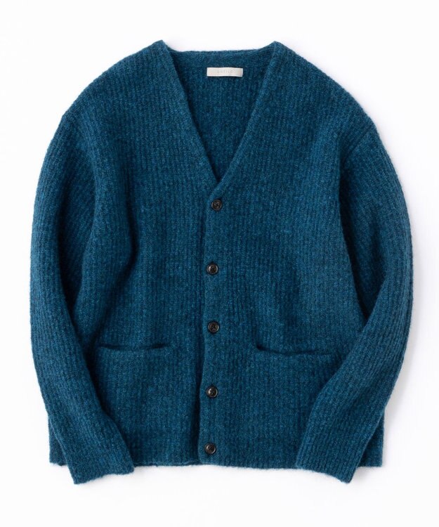 UNFILO MENS 【男女兼用】へアリー ニットカーディガン ブルー グリーン