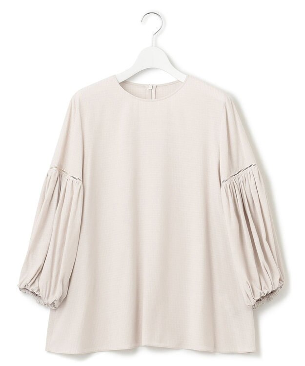 23区 【洗える】ドレープドビークロス バルーンスリーブ ブラウス アイボリー系