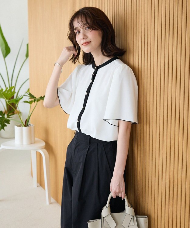 Green Parks ・ＥＬＥＮＣＡＲＥ　ＤＵＥ　バイカラーブラウス Off White