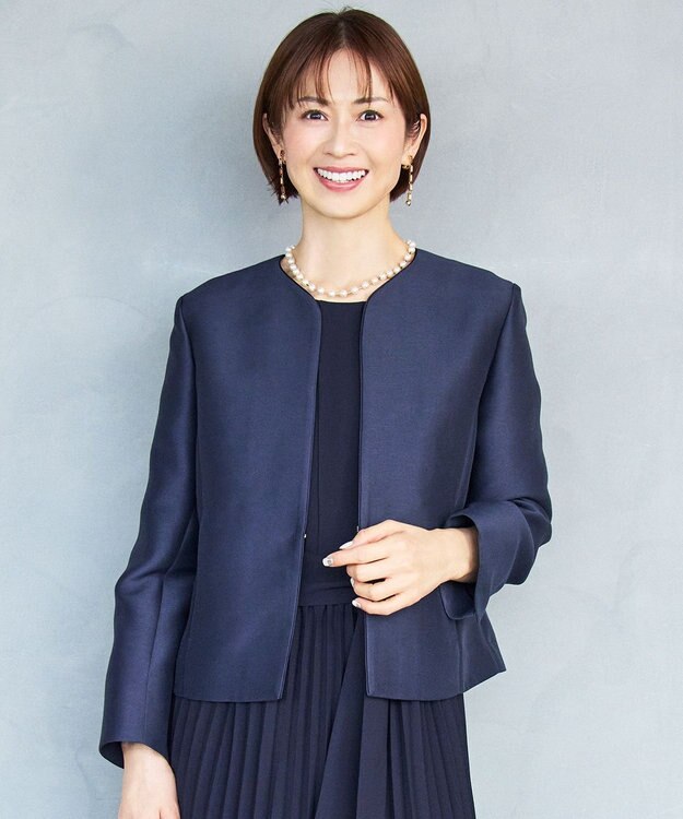 自由区 【セレモニー・オケージョン】ライトダブルクロス ジャケット ネイビー