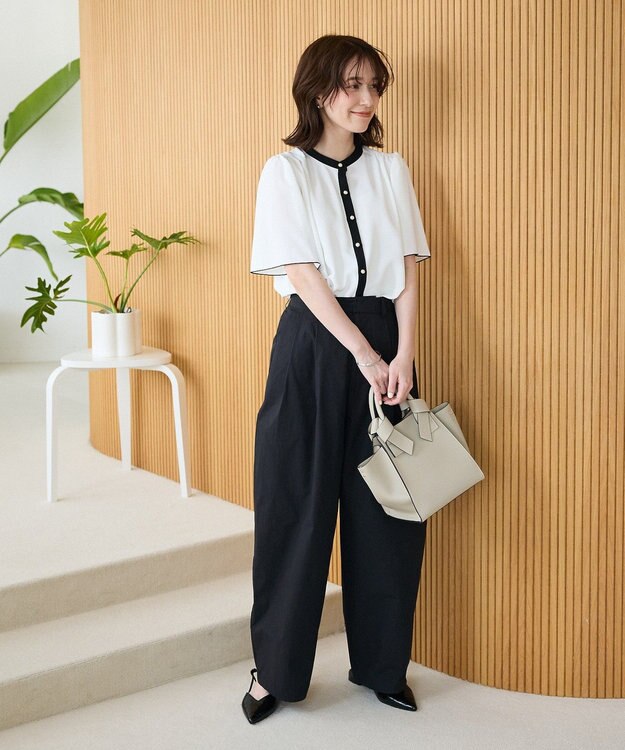 Green Parks ・ＥＬＥＮＣＡＲＥ　ＤＵＥ　バイカラーブラウス Off White