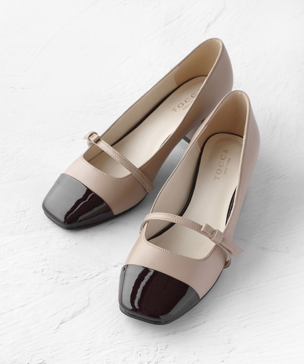 TOCCA RIBBON CROSSING PUMPS メリージェーン パンプス ベージュ系