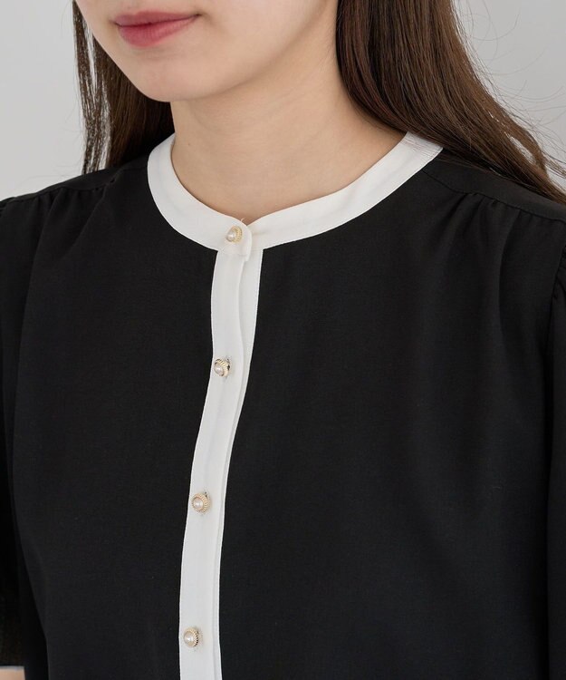 Green Parks ・ＥＬＥＮＣＡＲＥ　ＤＵＥ　バイカラーブラウス Off White