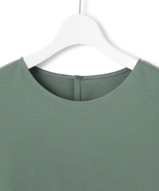 23区 S 【洗える】シルエットスムースコンビ バックフレア カットソー モスグリーン系
