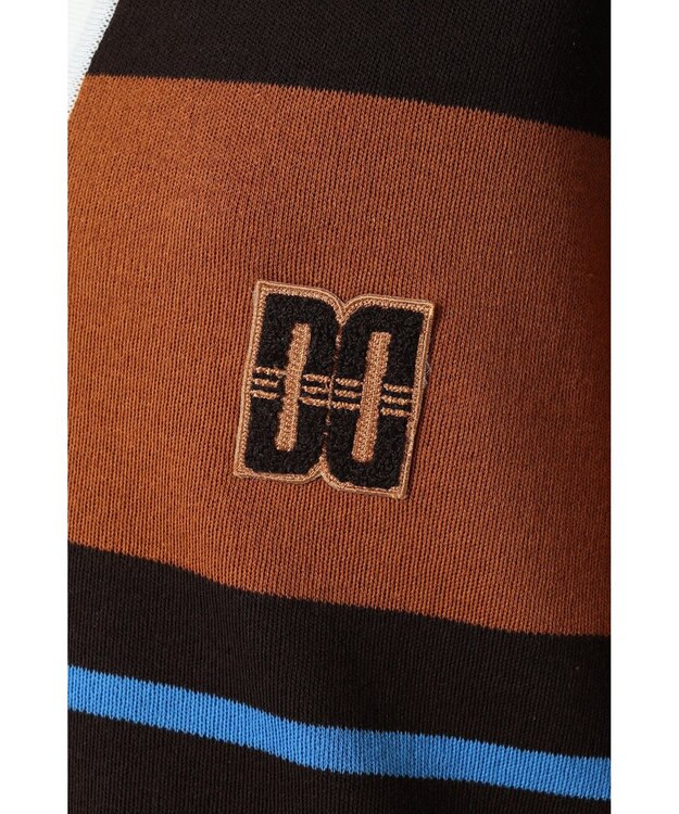 DAKS Vネックボーダーニットトップス ブラウン