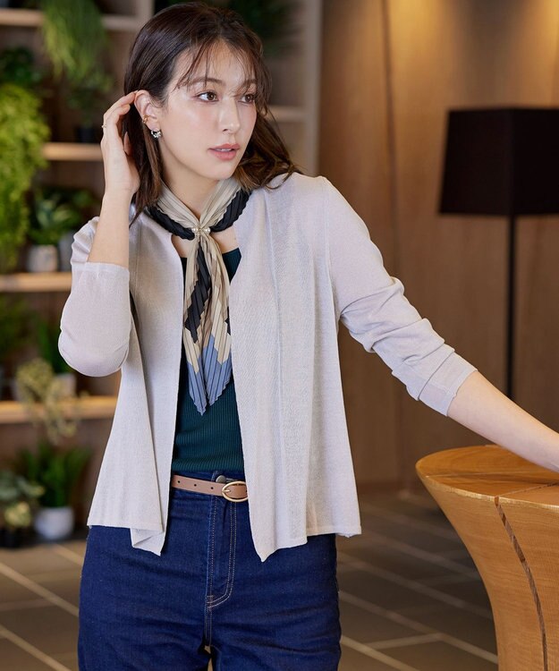 Tiaclasse 【選べる柄タイプ】プリーツスカーフ Cグレージュ