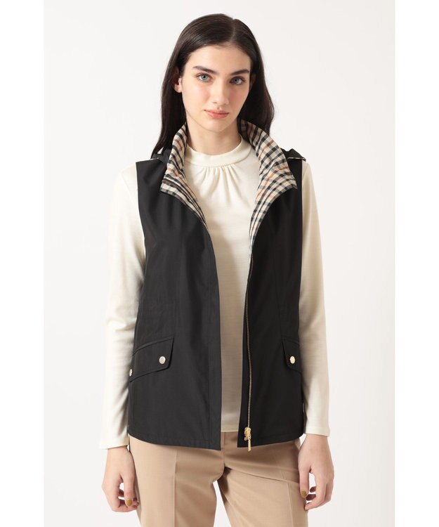 DAKS リバーシブル ハウスチェックベスト ブラック