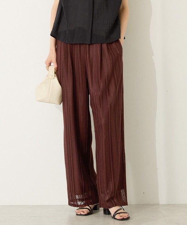 AMERICAN HOLIC 幾何学レースイージーパンツ Chocolat