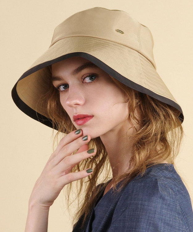 TOCCA 【紫外線90%カット・吸水速乾・抗菌防臭・接触冷感・洗える・サイズ調整可】TRIM RIBBON BUCKET HAT バケットハット ベージュ系