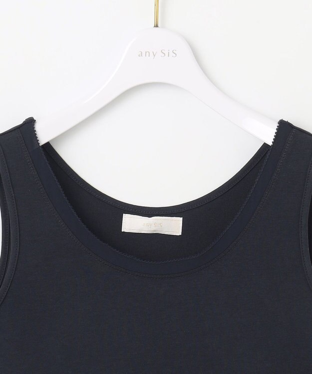 ANY SIS 【吸水速乾・UVケア・接触冷感】コンフォートジャージー タンクトップ ネイビー