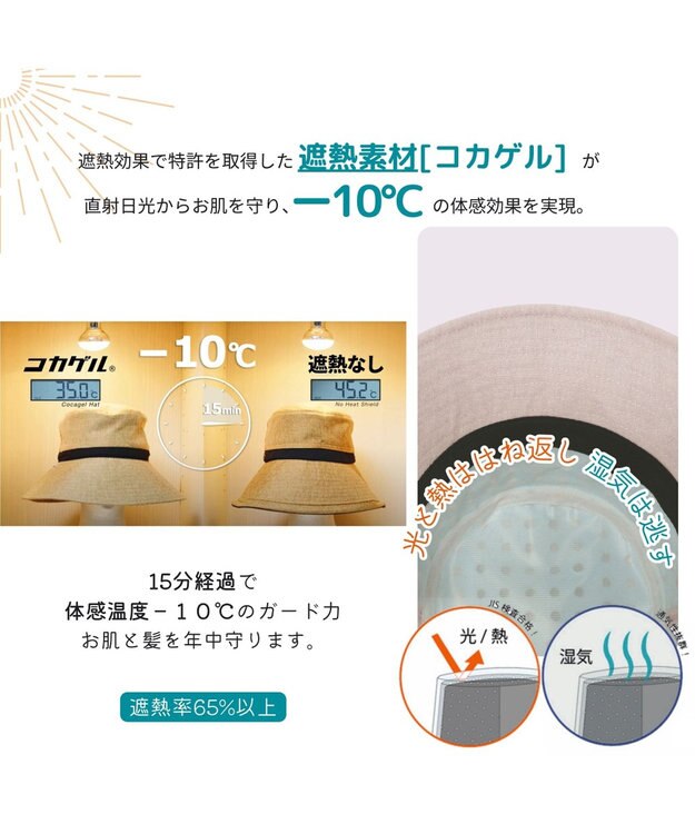 ATRENA 体感-10℃コカゲル リネンバケット ピンク