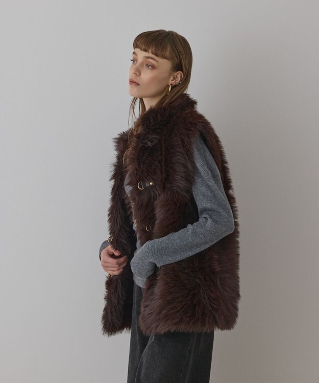 GRACE CONTINENTAL URBANCODE 衿付きジレ ブラウン