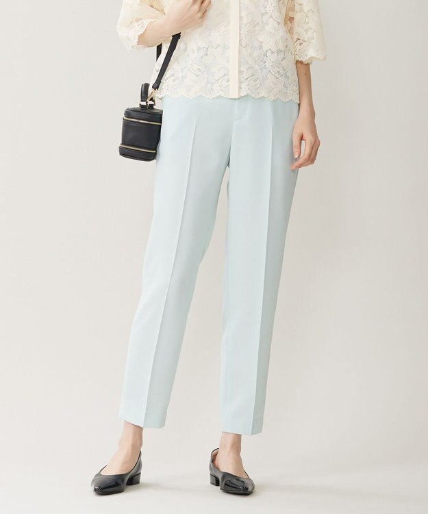 自由区 S 【セットアップ対応・UVカット・接触冷感・洗える】ライトストレッチテーパード パンツ サックス