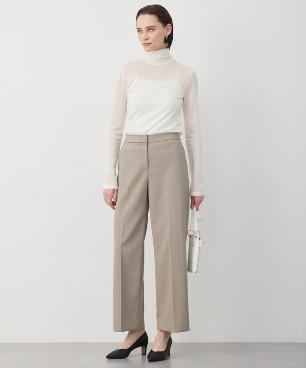 ICB 【先行予約・WEB限定】 コットンレーシージャガード ハイネックカットソー オフホワイト