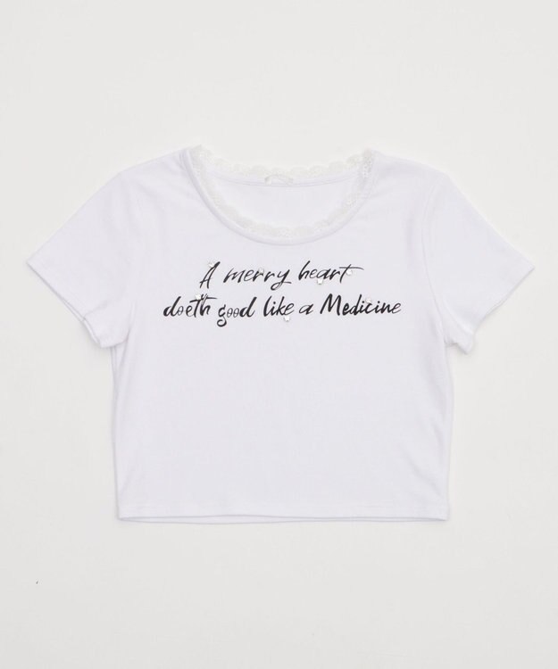 WEGO レースロゴスタッズT ホワイト