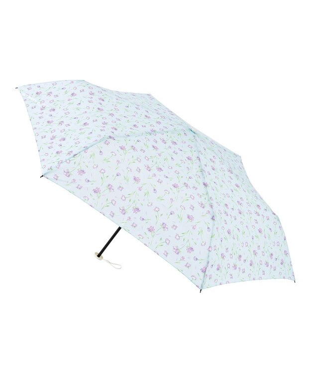 MOONBAT estaa 【耐風】折りたたみ傘 ダンシングフラワー UV サックスブルー