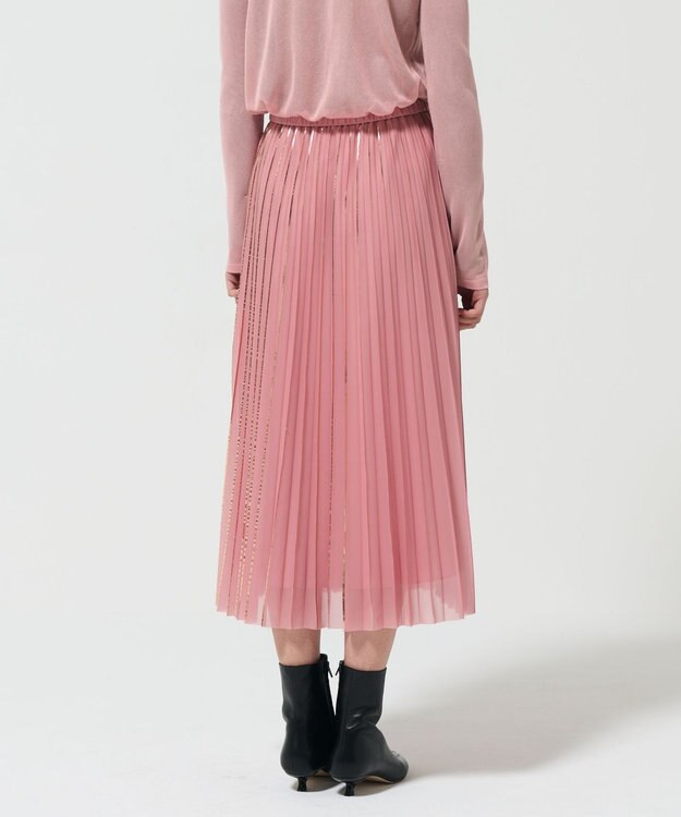GRACE CONTINENTAL フォイルラインプリーツスカート ピンク