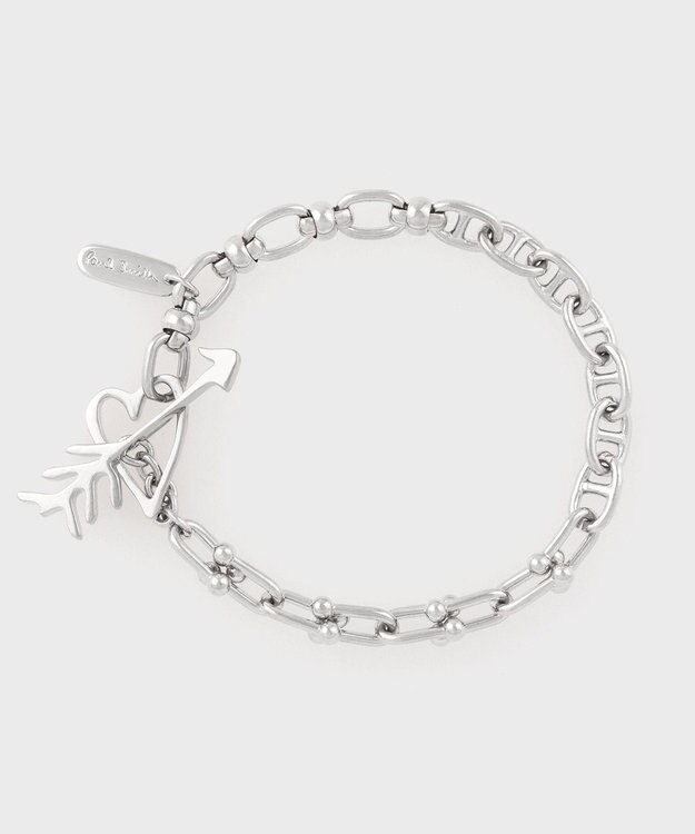 Paul Smith ハートミックスチェーン ブレスレット シルバー