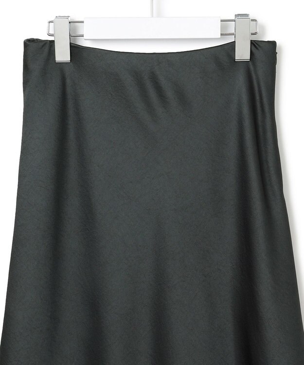 23区 【洗える】ヴィンテージサテン Iライン スカート グレー系