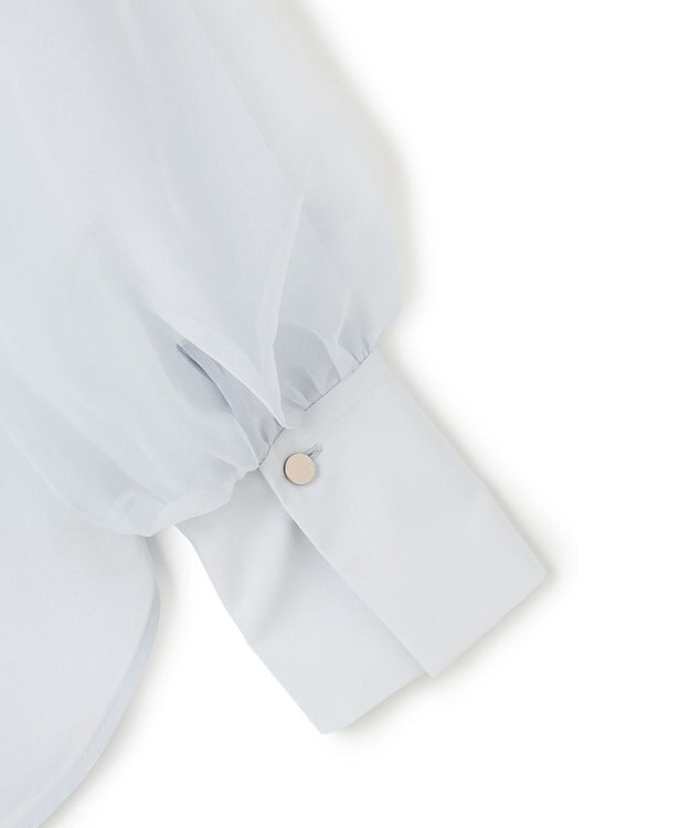 ICB L 【先行予約】 オーガンコンビシャーティング シアーレイヤードスリーブブラウス クラウドサックス