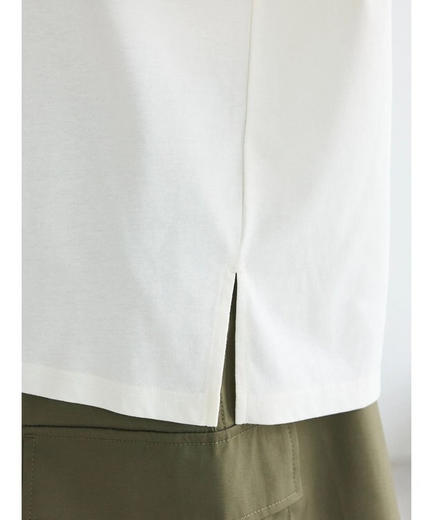 CRAFT STANDARD BOUTIQUE 接触冷感/抗菌防臭/ 前後2WAY半袖スクエアネックTee Ivory