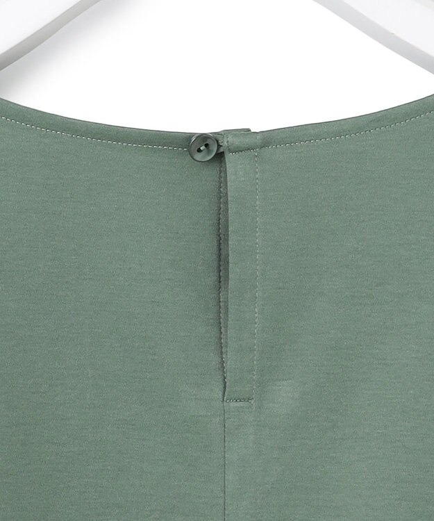 23区 S 【洗える】シルエットスムースコンビ バックフレア カットソー モスグリーン系