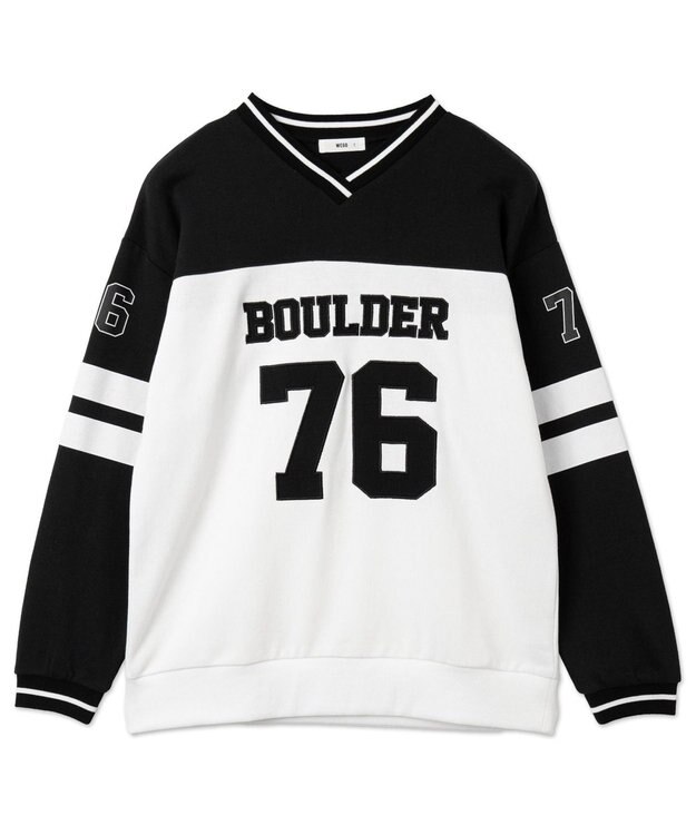 WEGO ナンバリングライン切り替えスウェット ブラックその他