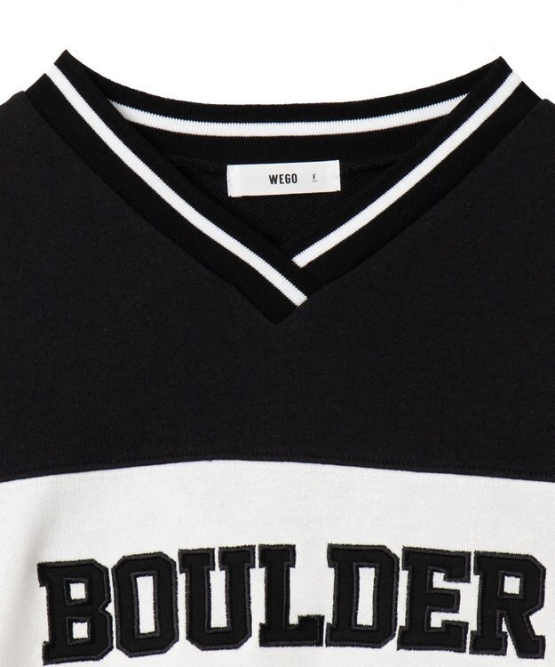 WEGO ナンバリングライン切り替えスウェット ブラックその他