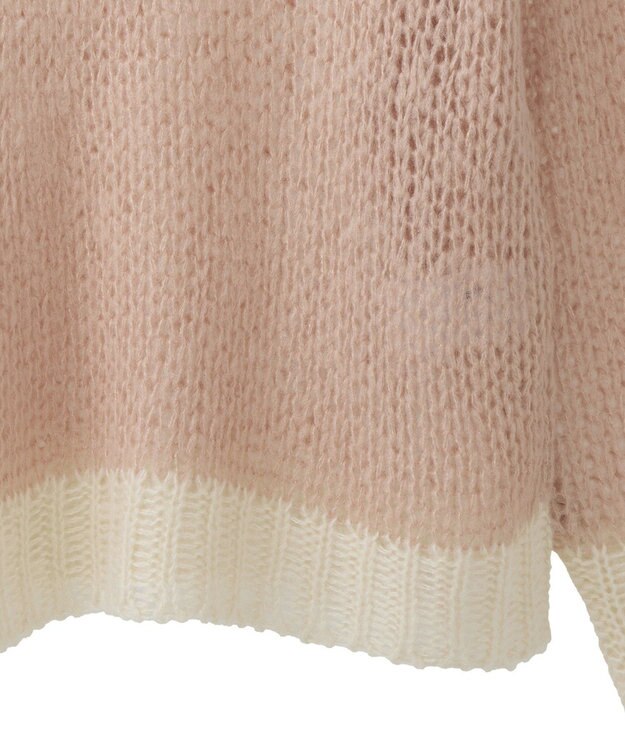 AMERICAN HOLIC モヘアライク配色ニットプルオーバー Light Pink