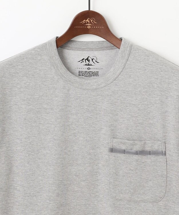 JOSEPH ABBOUD MOUNTAIN 【MADE IN JAPAN/吸水速乾/男女兼用】プレーティング天竺アウトドア Tシャツ ライトグレー系