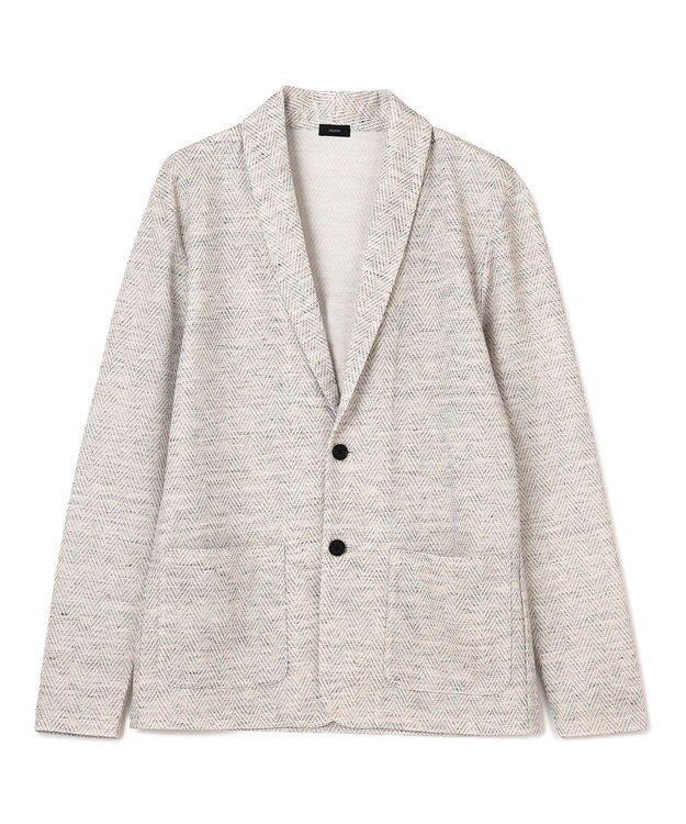 JOSEPH HOMME トップヘリンボンジャージー　カットソージャケット ライトグレー系