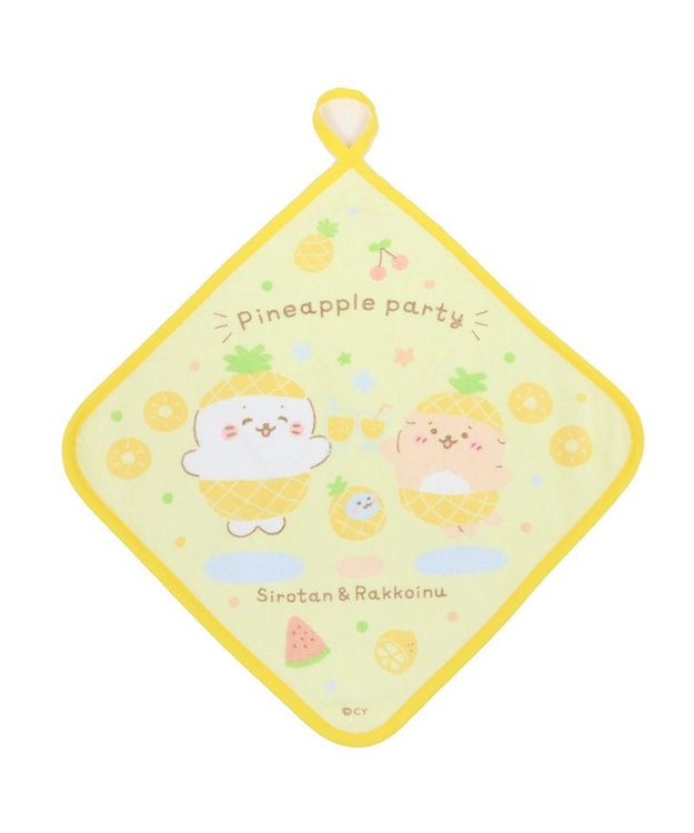 Mother garden しろたん タオル2枚セット ミニタオル ループタオルセット ≪パイナップルパーティー柄≫ -