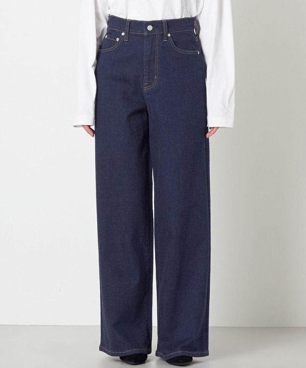 NAVE 【ReNAVE　洗える】ワイドストレッチデニム ネイビー系
