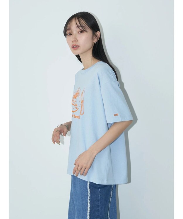 earth music&ecology Ｌｅｅ×ｅ．ｍ．ａ．ｅ　ＰＩＺＺＡ　ＴＥＥ Ice Blue