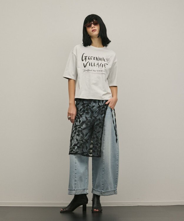 GRACE CONTINENTAL レイヤードロゴＴシャツ ホワイト