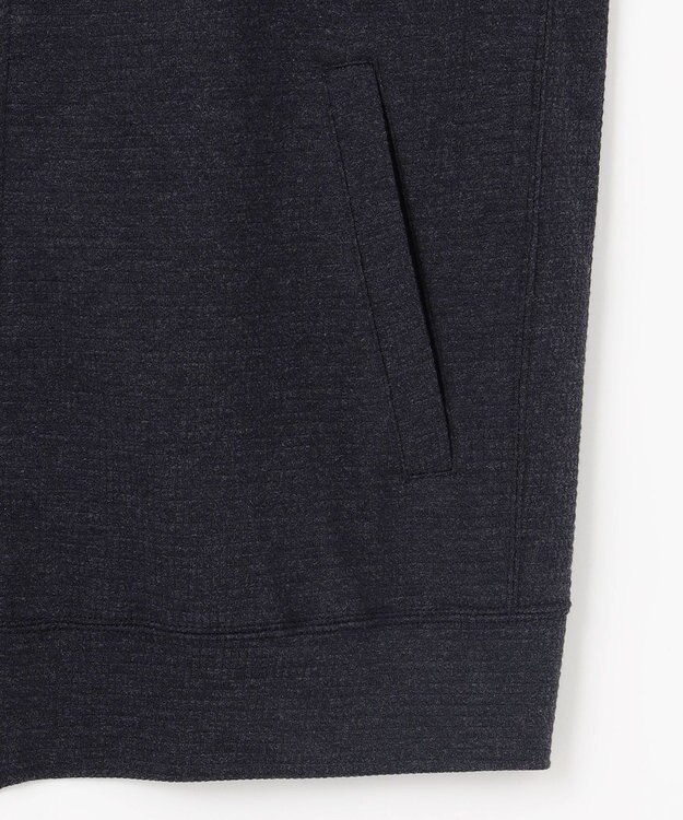 JOSEPH ABBOUD 【ジャージー/ストレッチ/軽量】トップメランジピケ スタンドジップアウター ネイビー系