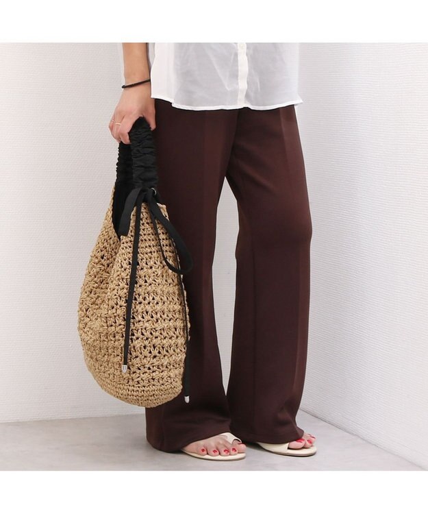 UNBILLION カシュカシュ cachecache / ドロストギャザーハンドル柄編2wayトート ブラック