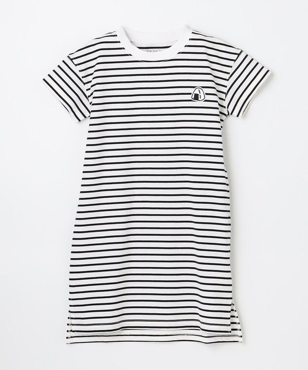 ANY KIDS 【ke ke ke】GOOD MORNING ボーダーチュニック ワンピース ブラック×ホワイトボーダー