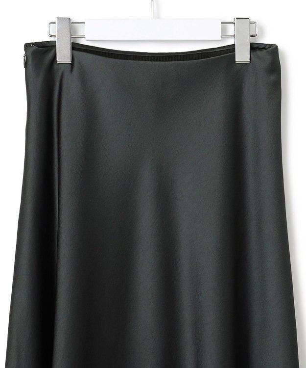 23区 【洗える】ヴィンテージサテン Iライン スカート グレー系