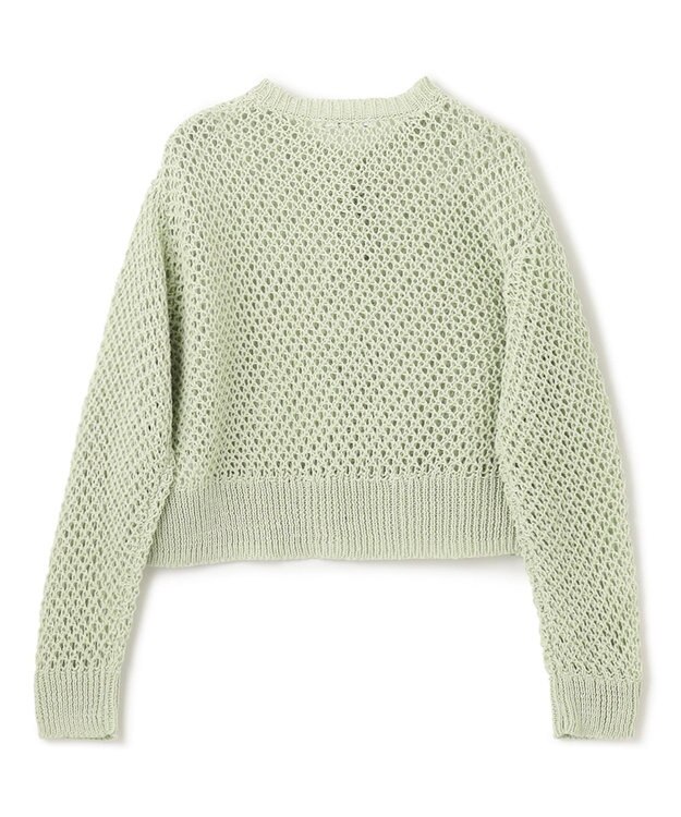 BEIGE， CACTUS / メッシュカーディガン Sage x White