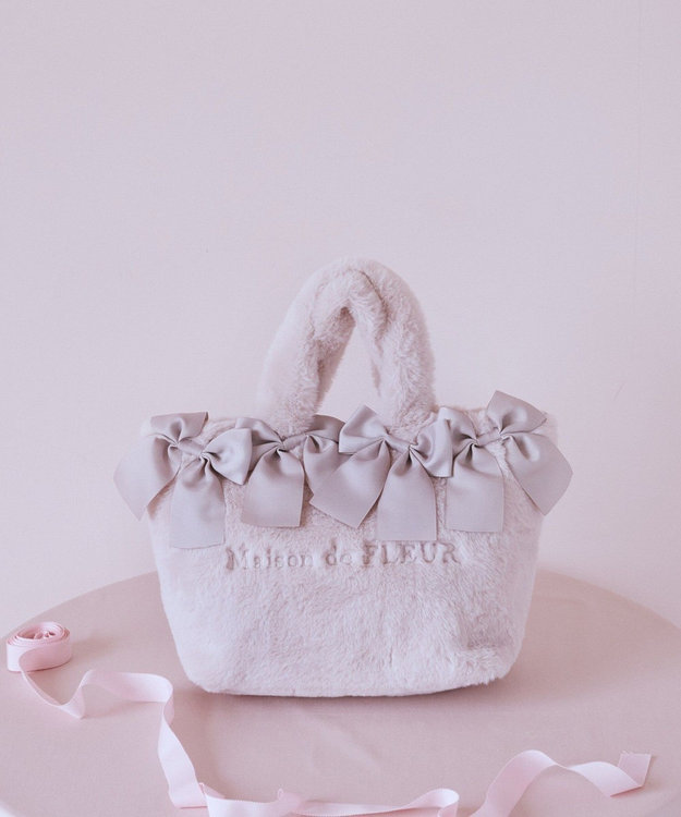 Maison de FLEUR ピンクマニア2Wayファーリボンバッグ Light Pink