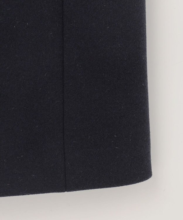 ANY SIS L ウールライクノーカラー ロングコート ネイビー