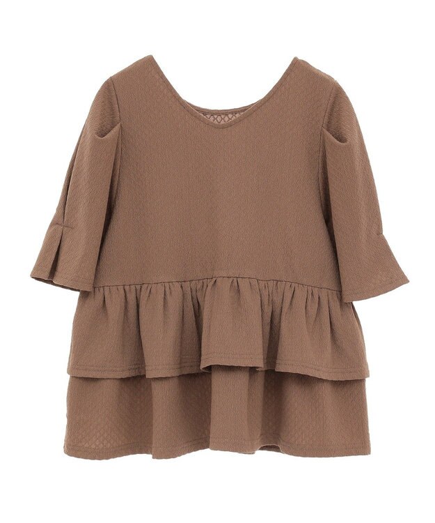 Green Parks ・ＰｅｔｉｔＦｌｅｕｒ　２ｗａｙダイヤ柄プルオーバ Brown