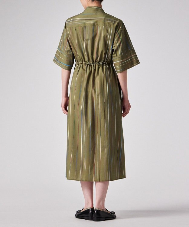 Paul Smith Signature Pinstripe シャツワンピース オリーブ